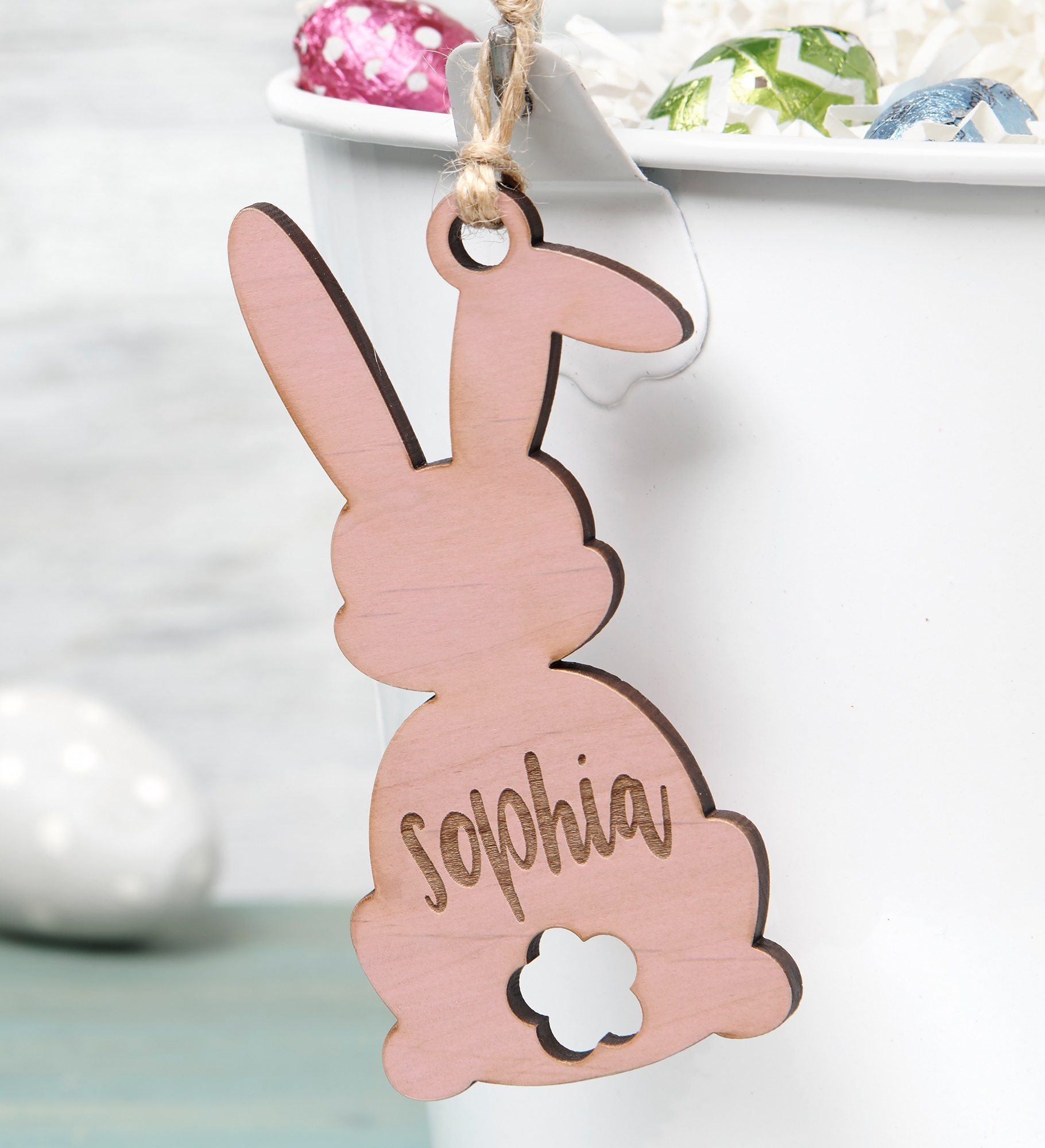 Easter Bunny Personalized Wooden Easter Basket Tags